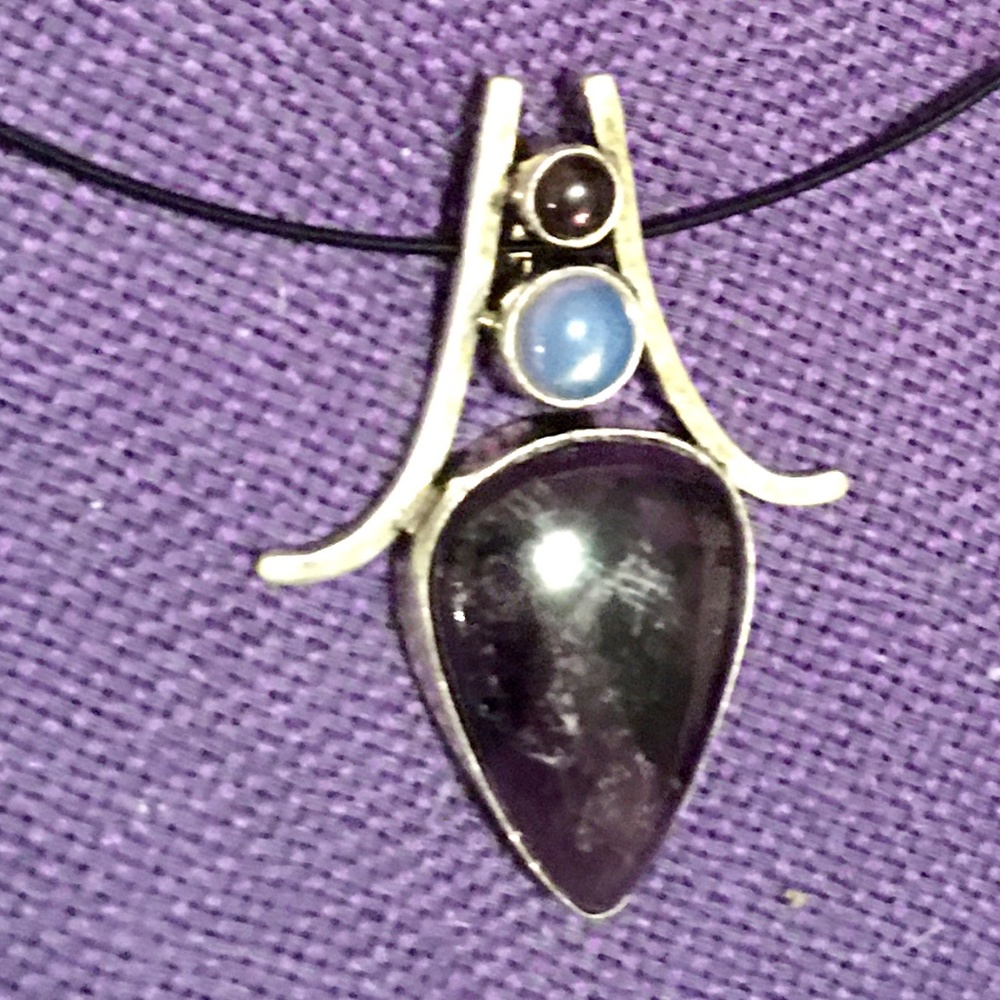 Sale! Silver Amethyst Pendant Natural Stones - imperfect- bundle only.